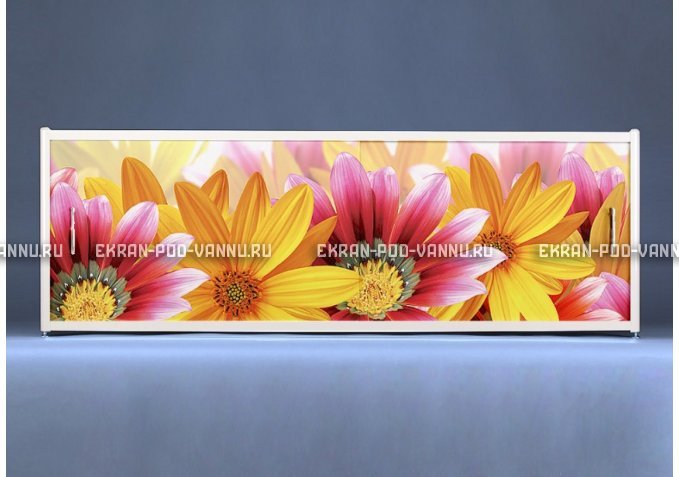 Раздвижной ФОТО экран - Flowers – купить по цене 8500 руб. в интернет-магазине в городе Тольятти картинка 1