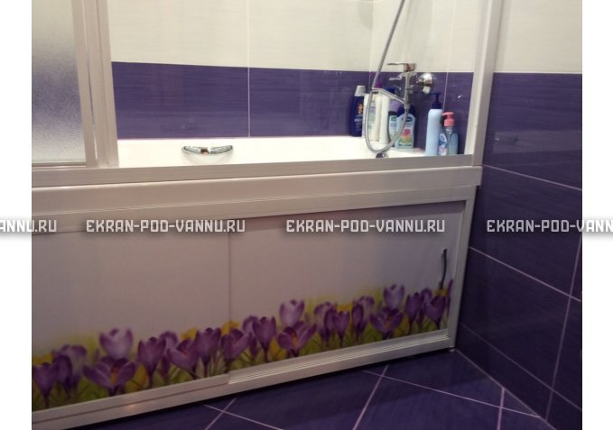 Экран на роликах EUROPLEX  Ирисы – купить по цене 12400 руб. в интернет-магазине в городе Тольятти картинка 3