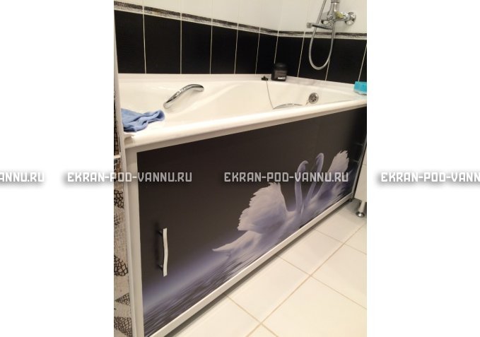 Раздвижной ФОТО экран - Лебеди – купить по цене 8500 руб. в интернет-магазине в городе Тольятти картинка 2