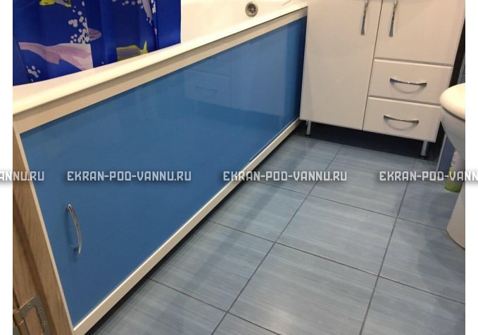 Раздвижной экран EUROPLEX Комфорт голубой – купить по цене 6750 руб. в интернет-магазине в городе Тольятти картинка 1