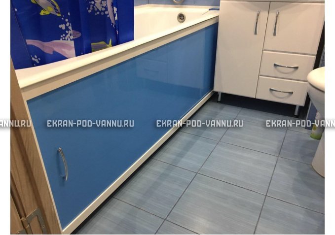 Раздвижной экран EUROPLEX Комфорт голубой – купить по цене 6750 руб. в интернет-магазине в городе Тольятти картинка 3