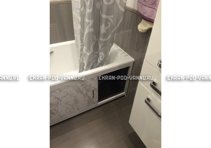Раздвижной экран EUROPLEX Комфорт серый мрамор – купить по цене 6250 руб. в интернет-магазине в городе Тольятти картинка 4