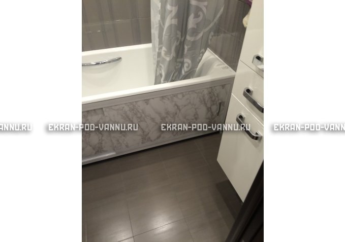 Раздвижной экран EUROPLEX Комфорт серый мрамор – купить по цене 6250 руб. в интернет-магазине в городе Тольятти картинка 3
