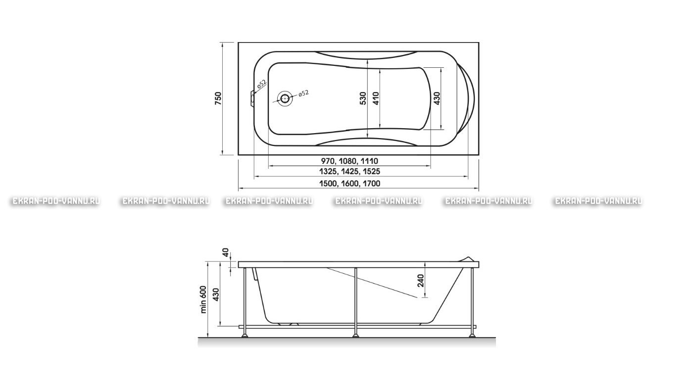Акриловая ванна Relisan Elvira 160x75 – купить по цене 15940 руб. в интернет-магазине в городе Тольятти картинка 10