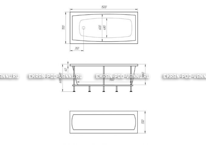 Акриловая ванна 1MarKa Melora 150x70 – купить по цене 12300 руб. в интернет-магазине в городе Тольятти картинка 4
