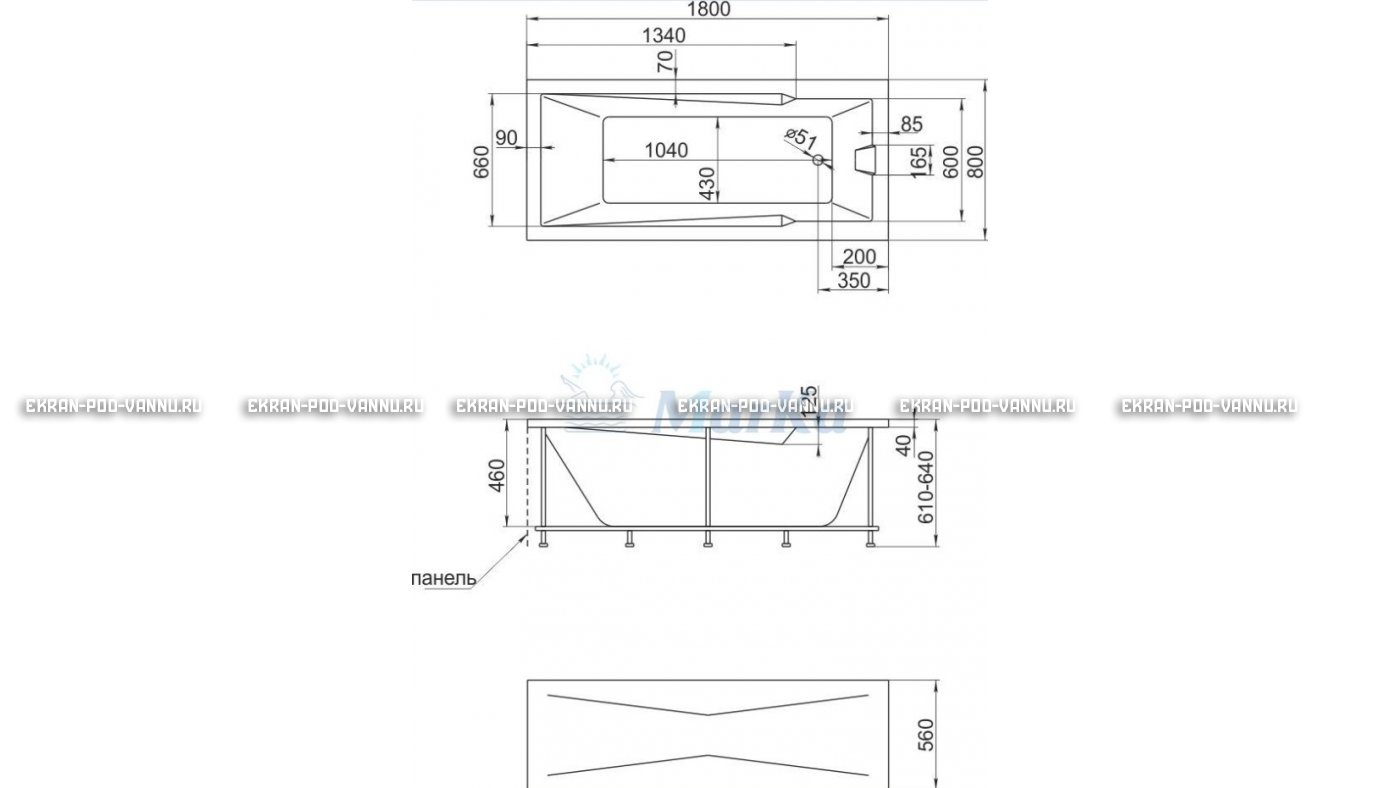Акриловая ванна 1MarKa Raguza 180x80 – купить по цене 17854 руб. в интернет-магазине в городе Тольятти картинка 13