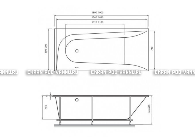 Акриловая ванна Vayer Boomerang 180x80 – купить по цене 43210 руб. в интернет-магазине в городе Тольятти картинка 4