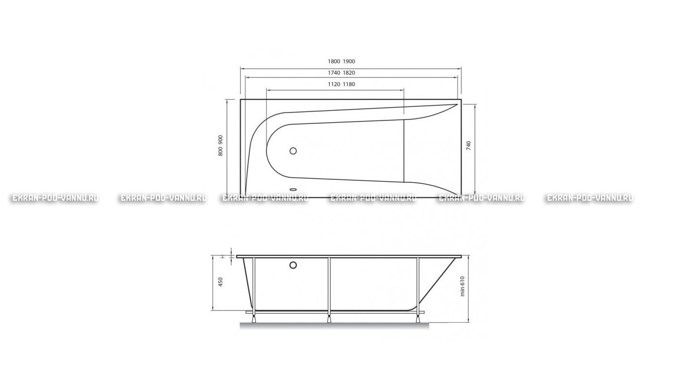 Акриловая ванна Vayer Boomerang 190x90 – купить по цене 53050 руб. в интернет-магазине в городе Тольятти картинка 15