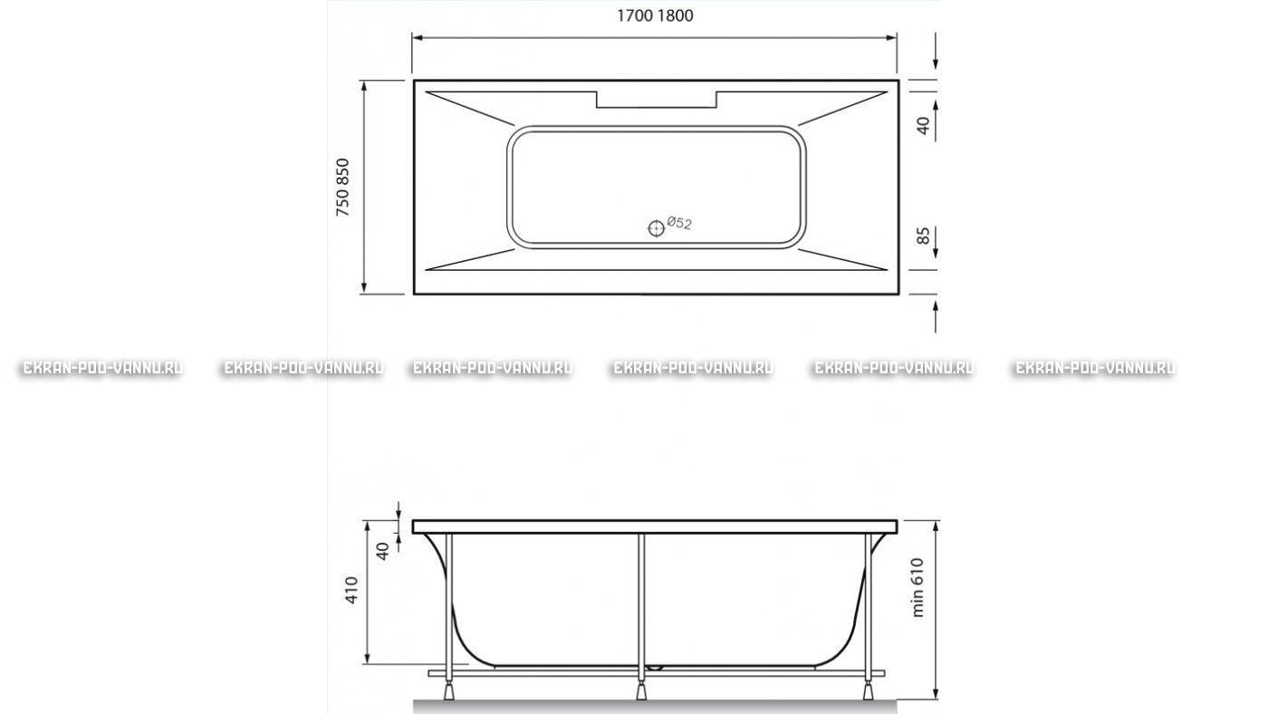 Акриловая ванна Vayer Casoli 180x80 – купить по цене 23580 руб. в интернет-магазине в городе Тольятти картинка 16
